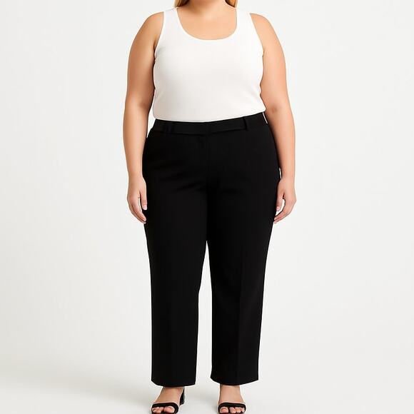 AMANDA SMITH Black Straight Leg Trousers - Picture 1 of 10